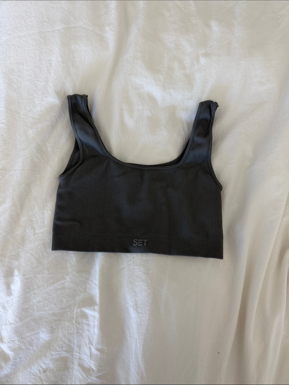 SET ACTIVE Sculptflex Box Cut Bra Slate